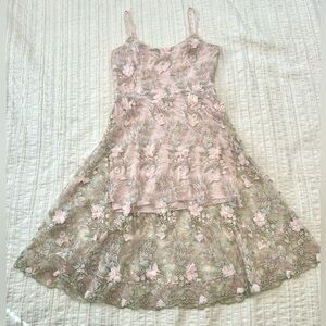 Dress The Population Illusion 3D Embroidered Midi Dress